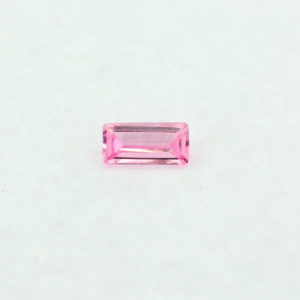 Loose Straight Baguette Pink CZ Gemstone Cubic Zirconia October Birthstone Front