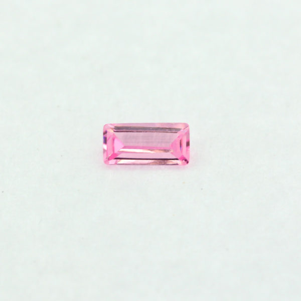 Loose Straight Baguette Pink CZ Gemstone Cubic Zirconia October Birthstone Front