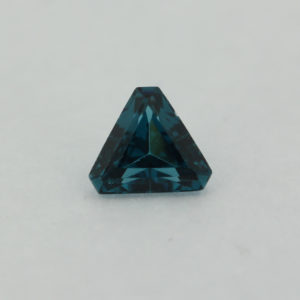 Loose Triangle Cut Blue Zircon CZ Gemstone Cubic Zirconia December Birthstone Front