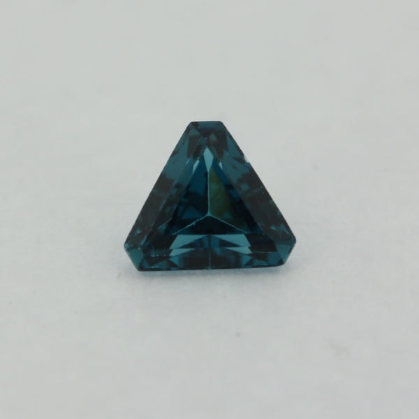 Loose Triangle Cut Blue Zircon CZ Gemstone Cubic Zirconia December Birthstone Front
