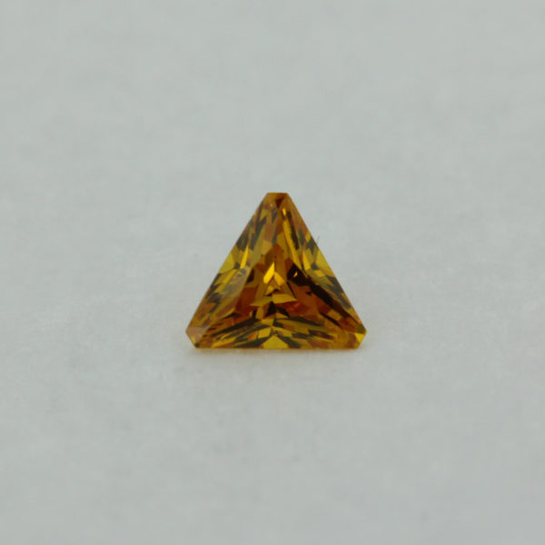 Loose Triangle Cut Citrine CZ Gemstone Cubic Zirconia November Birthstone Front