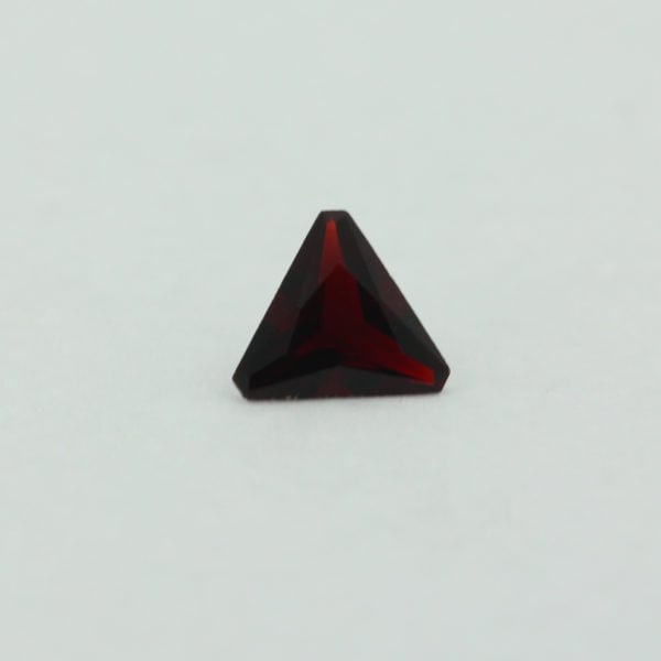 Loose Triangle Cut Garnet CZ Gemstone Cubic Zirconia January Birthstone Front 8