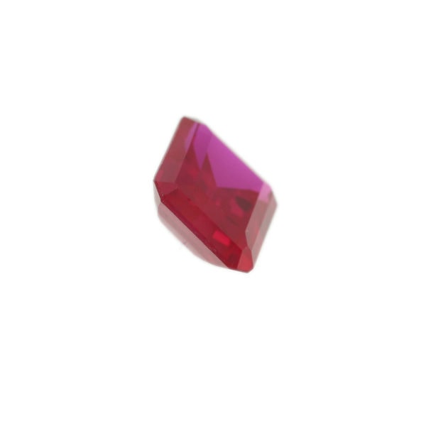 Loose Emerald Cut Ruby CZ Gemstone Cubic Zirconia July Birthstone Side Lg