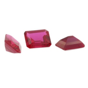 Loose Emerald Cut Ruby CZ Gemstone Cubic Zirconia July Birthstone Group Lg