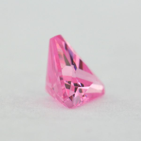 Loose Triangle Cut Pink CZ Gemstone Cubic Zirconia October Birthstone Side