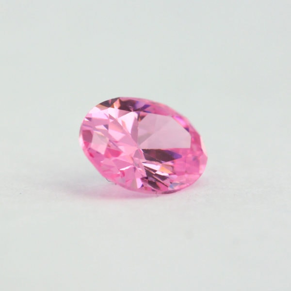 Loose Oval Cut Pink CZ Gemstone Cubic Zirconia October Birthstone Back