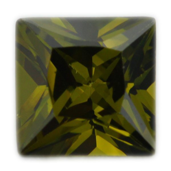 Loose Princess Cut Peridot CZ Gemstone Cubic Zirconia August Birthstone