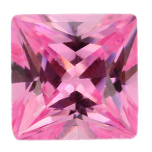 Loose Princess Cut Pink CZ Gemstone Cubic Zirconia October Birthstone