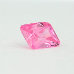 Loose Emerald Cut Pink CZ Gemstone Cubic Zirconia October Birthstone Side