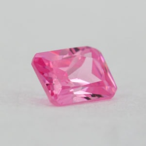 Loose Emerald Cut Pink CZ Gemstone Cubic Zirconia October Birthstone Side 7