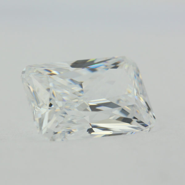 Loose Emerald Cut White CZ Gemstone Cubic Zirconia April Birthstone Side