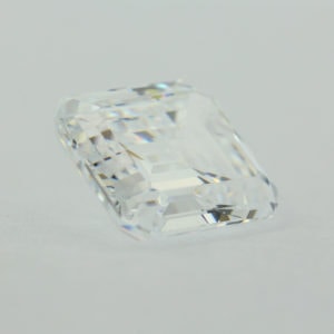 Loose Step Emerald Cut White CZ Gemstone Cubic Zirconia April Birthstone Side
