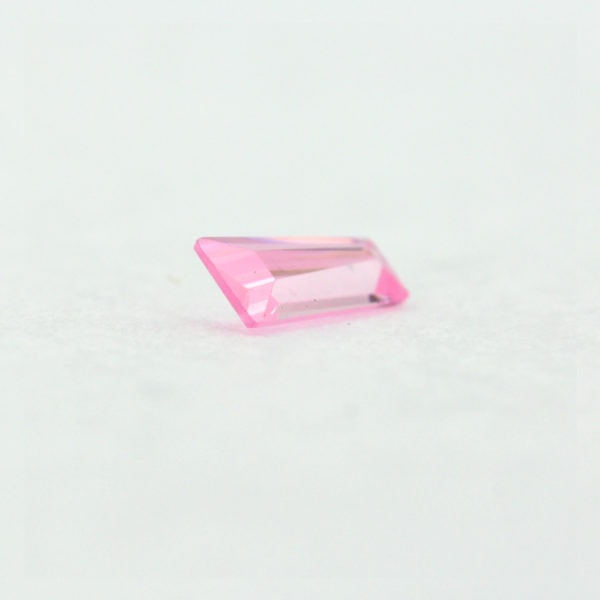 Loose Tapered Baguette Pink CZ Gemstone Cubic Zirconia October Birthstone Side
