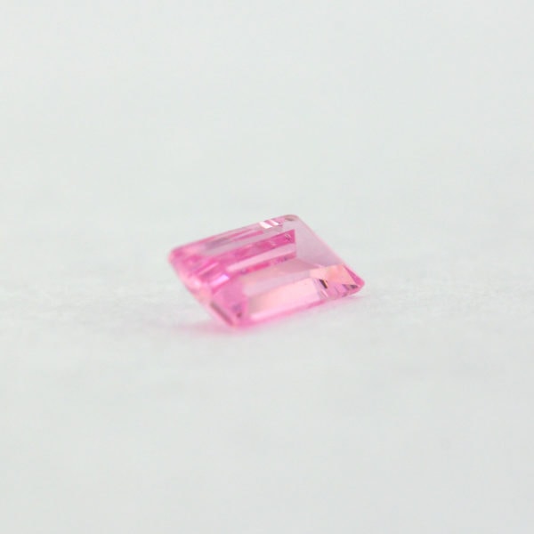 Loose Straight Baguette Pink CZ Gemstone Cubic Zirconia October Birthstone Side