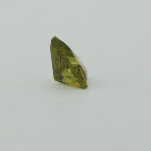 Loose Triangle Cut Peridot CZ Gemstone Cubic Zirconia August Birthstone Back