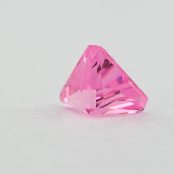 Loose Triangle Cut Pink CZ Gemstone Cubic Zirconia October Birthstone Back