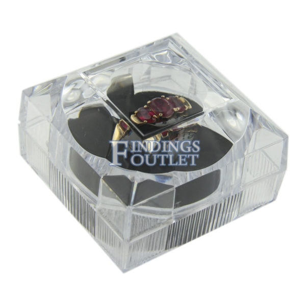 Clear Acrylic Crystal Ring Box Display Jewelry Gift Box Closed