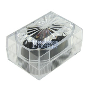 Clear Acrylic Crystal Double Ring Box Display Jewelry Gift Box Closed