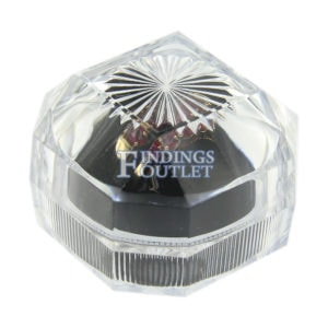 Clear Acrylic Crystal Diamond Cut Ring Box Display Jewelry Gift Box Closed