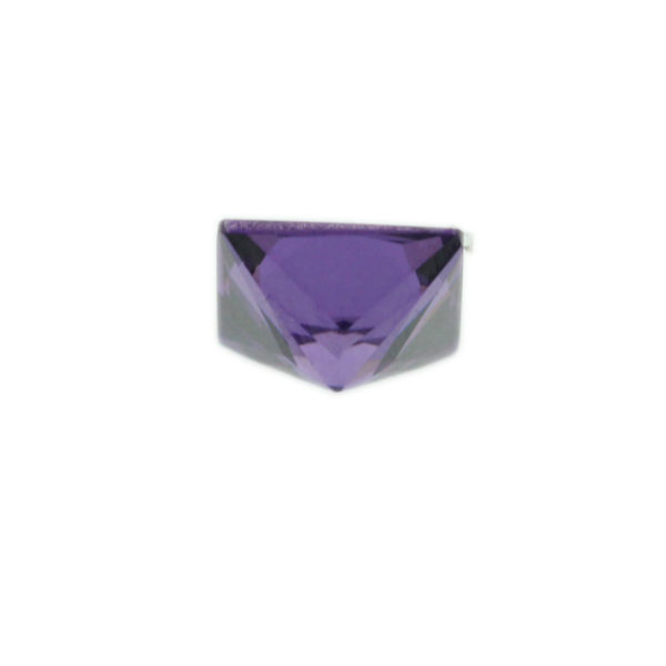 Loose Princess Cut Amethyst CZ Gemstone Cubic Zirconia February Birthstone Back