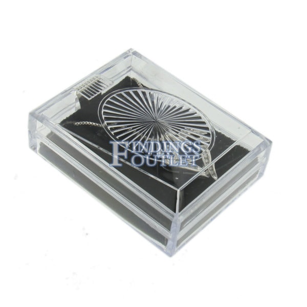 Clear Acrylic Crystal Pendant Box Display Jewelry Gift Box Closed