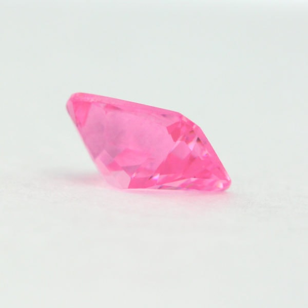 Loose Emerald Cut Pink CZ Gemstone Cubic Zirconia October Birthstone Back