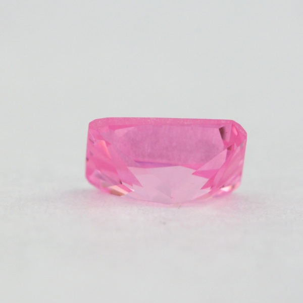 Loose Emerald Cut Pink CZ Gemstone Cubic Zirconia October Birthstone Back 7
