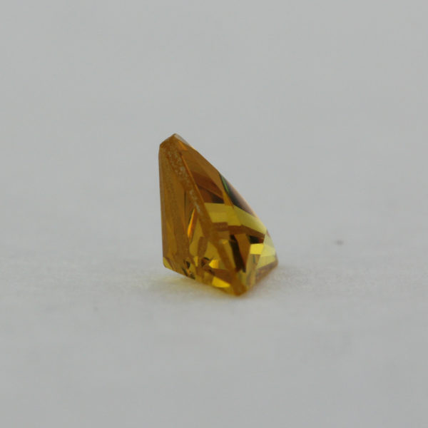 Loose Triangle Cut Citrine CZ Gemstone Cubic Zirconia November Birthstone Back