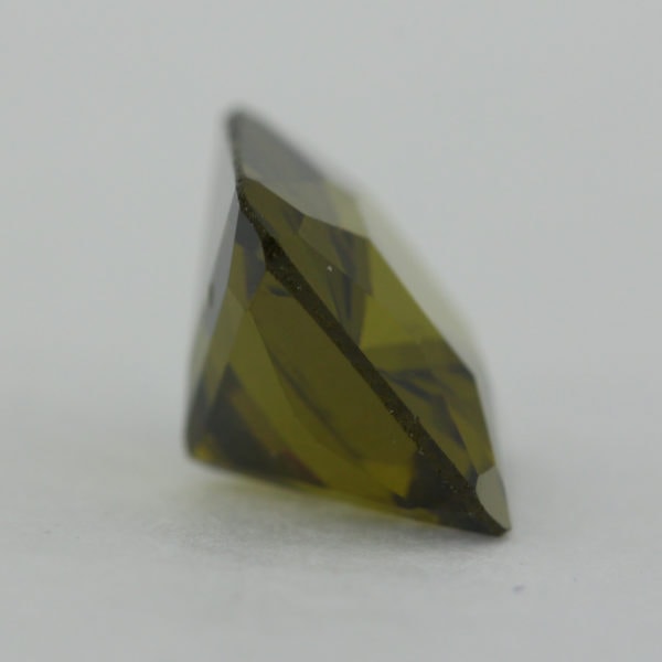 Loose Emerald Cut Peridot CZ Gemstone Cubic Zirconia August Birthstone Back 1