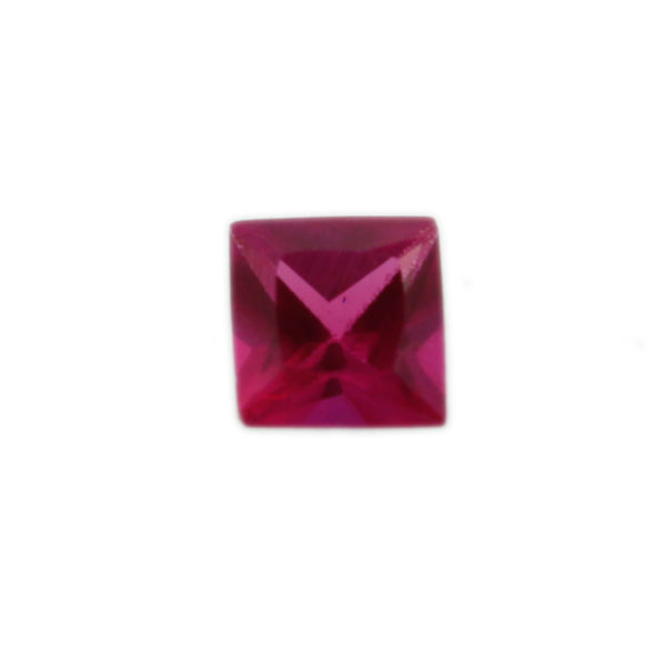 Loose Princess Cut Ruby CZ Gemstone Cubic Zirconia July Birthstone Front 3