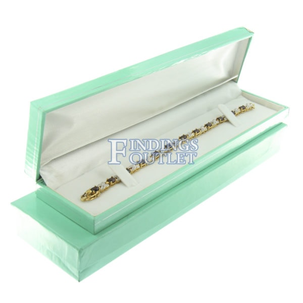 Teal Blue Leather Bracelet Box Display Jewelry Gift Box Outer