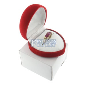Red Velour Heart Ring Box Display Jewelry Gift Box Outer