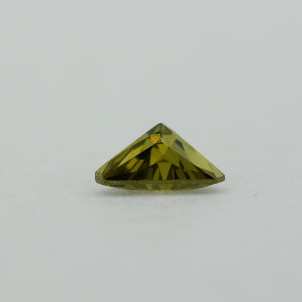 Loose Triangle Cut Peridot CZ Gemstone Cubic Zirconia August Birthstone Down