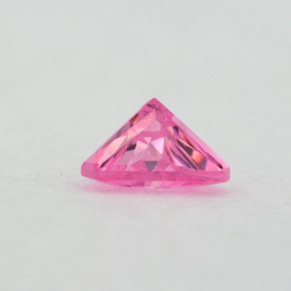 Loose Triangle Cut Pink CZ Gemstone Cubic Zirconia October Birthstone Down