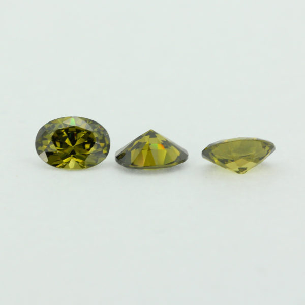 Loose Oval Cut Peridot CZ Gemstone Cubic Zirconia August Birthstone Group