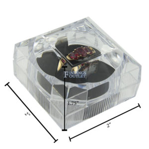 Clear Acrylic Crystal Ring Box Display Jewelry Gift Box Dimensions