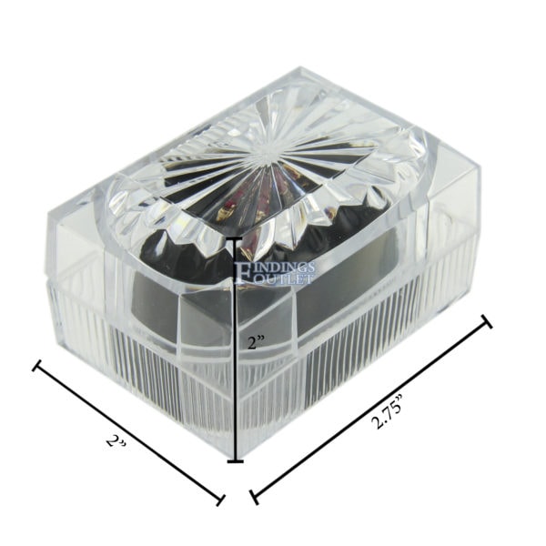 Clear Acrylic Crystal Double Ring Box Display Jewelry Gift Box Dimensions
