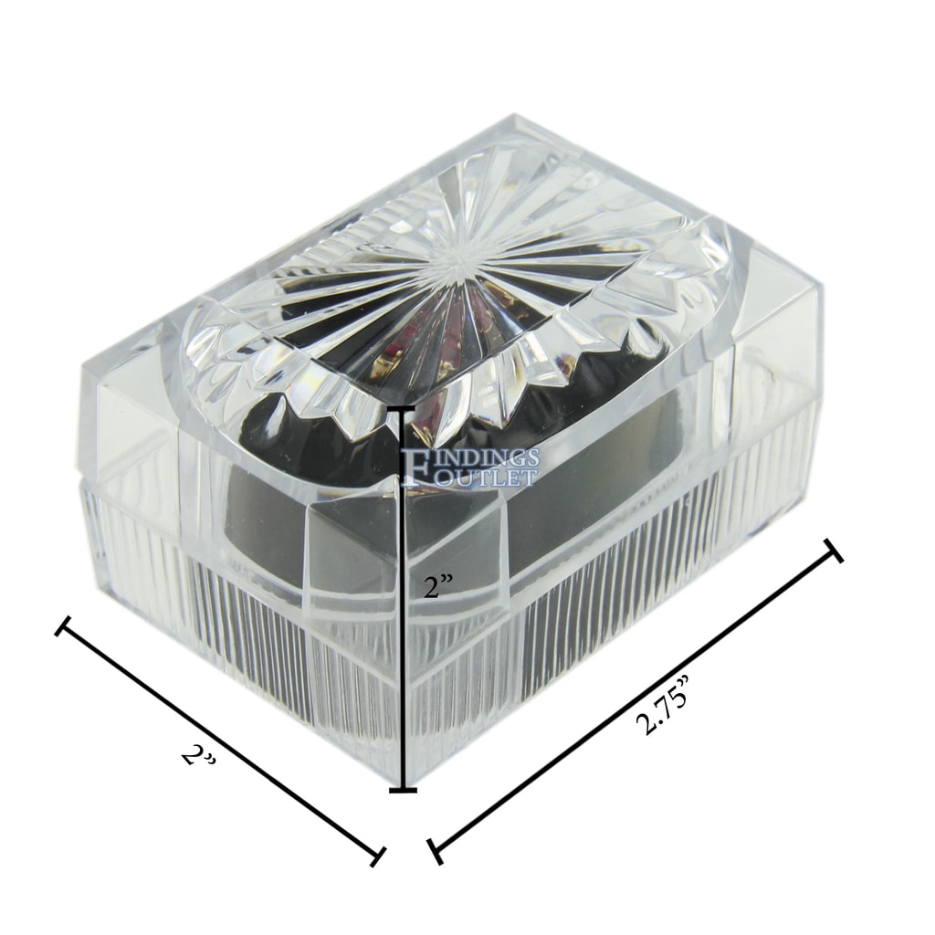 12 Piece Double Ring Gift Boxes Crystal Style Clear Double Ring Gift Boxes 