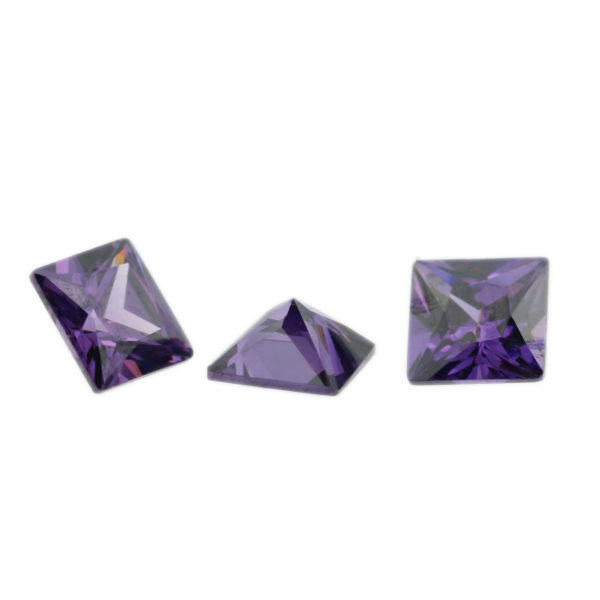 Loose Princess Cut Amethyst CZ Gemstone Cubic Zirconia February Birthstone Group