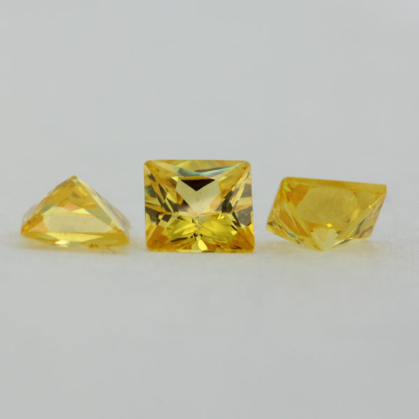 Loose Princess Cut Citrine CZ Gemstone Cubic Zirconia November Birthstone Group