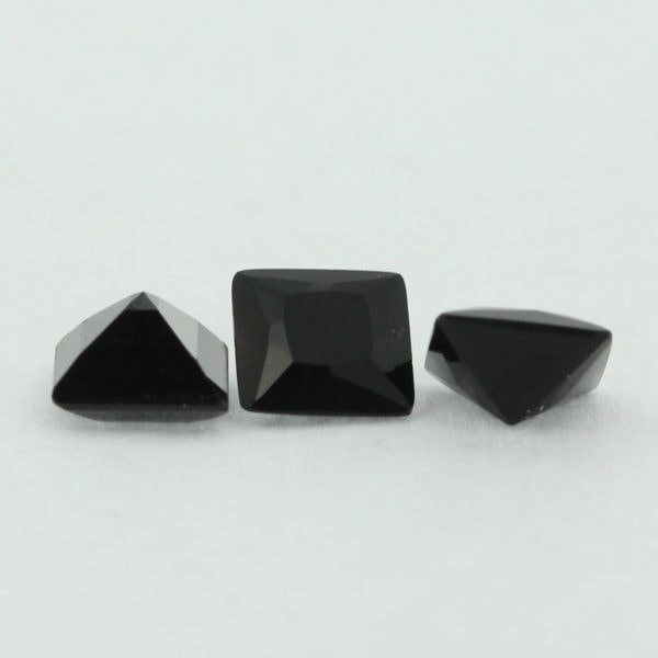 Loose Princess Cut Black Onyx CZ Gemstone Cubic Zirconia Group