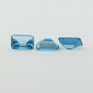 Loose Emerald Cut Aquamarine CZ Gemstone Cubic Zirconia March Birthstone Group 9