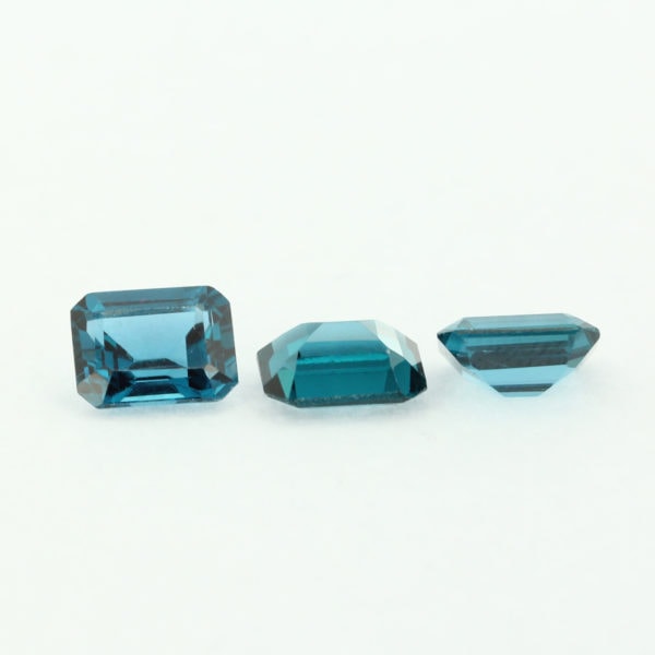 Loose Emerald Cut Blue Zircon CZ Gemstone Cubic Zirconia December Birthstone Group