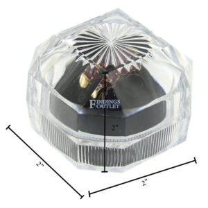 Clear Acrylic Crystal Diamond Cut Ring Box Display Jewelry Gift Box Dimensions