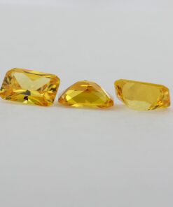 Loose Emerald Cut Citrine CZ Gemstone Cubic Zirconia November Birthstone Group