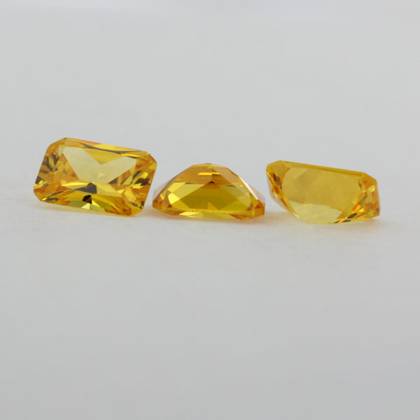 Loose Emerald Cut Citrine CZ Gemstone Cubic Zirconia November Birthstone Group