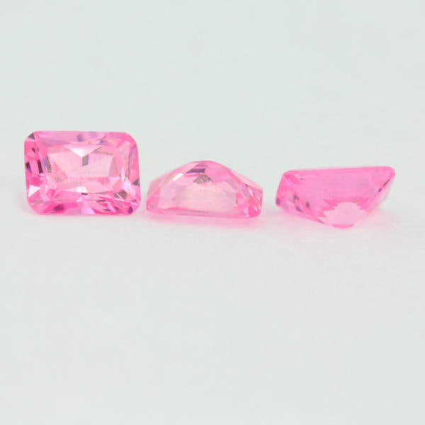 Loose Emerald Cut Pink CZ Gemstone Cubic Zirconia October Birthstone Group