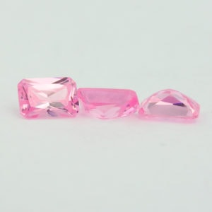 Loose Emerald Cut Pink CZ Gemstone Cubic Zirconia October Birthstone Group 7