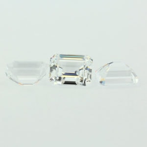 Loose Step Emerald Cut White CZ Gemstone Cubic Zirconia April Birthstone Group