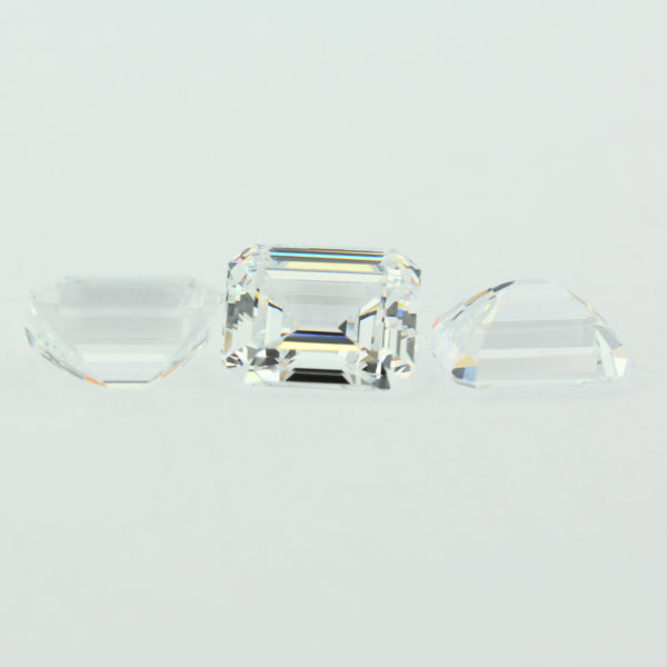 Loose Step Emerald Cut White CZ Gemstone Cubic Zirconia April Birthstone Group